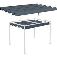 Outsunny Retractable Pergola Roof, Sun Shade Cover, UV30+ Protected Replacement Canopy Fabric for 3 x 2m Pergola, Dark Grey