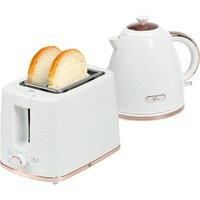 HOMCOM 1.7L 3000W Fast Boil Kettle & 2 Slice Toaster Set, Kettle and Toaster Set with Auto Shut Off, Browning Controls, White