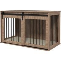 PawHut Dog Crate Furniture with Removable Cushion for XL Dogs, 118 x 60 x 73 cm, Brown