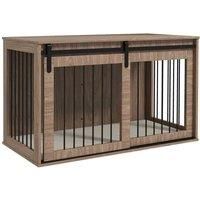 PawHut Dog Crate Furniture w/ Cushion for Large Dogs- Brown
