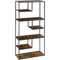 HOMCOM 7 Tier Storage Shelves Free Standing Book Shelf For Study Living Room