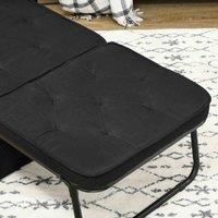 HOMCOM Folding Chair Bed, 4-in-1 Convertible Sleeper Chair with Adjustable Backrest, Pillow, Side Pockets, Armchair for Bedroom, Living Room, Black
