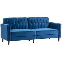 Sofa Futon Velvet Touch Tufted Couch Compact Loveseat Sleeper Sofa Bed