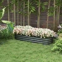 Raised Garden Kit, Metal Elevated Planter Box with Safety Edging