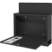HOMCOM Wall Mounted Letterbox, Weatherproof Post Box, Modern Mailbox with 2 Keys and Viewing Windows, Easy to Install