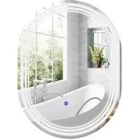 kleankin 800 x 600mm Bathroom Mirror with LED Lights Makeup Mirror with Anti-fog Touch, Switch, Vertical or Horizontal