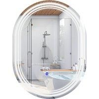 kleankin 700 x 500mm Bathroom Mirror with LED Lights Makeup Mirror with Anti-fog Touch, Switch, Vertical or Horizontal