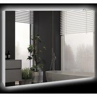 kleankin LED Lighted Bathroom Mirror Cabinet, Wall Mounted Bathroom Storage Cupboard with Adjustable Shelf, USB Charge, 90W x 15D x 70Hcm, High Gloss White