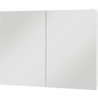 Wall Mounted Bathroom Mirror Cabinet with LED Light and Adjustable Shelf, White