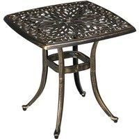 Outsunny 54x54cm Aluminium Outdoor Garden Side Table Bronze