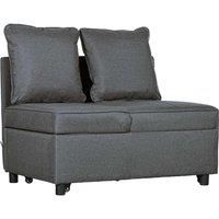 HOMCOM Convertible Chair Bed with Thick Padded Seat, 3-in-1 Multi-Functional Sleeper Sofa Bed with Magazine Pocket, for Living Room, Grey