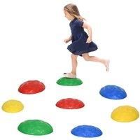 ZONEKIZ 8pc Balance River Stones for Ages 3-8 Years, none