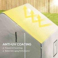 Outsunny Walk-in Greenhouse Cover Replacement with Roll-up Door and Mesh Windows, Reinforced PE Hot House Cover, 140 x 143 x 190cm, White
