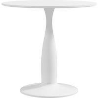 HOMCOM Round Dining Table, Modern Dining Room Table with Steel Base, Non-slip Foot Pad, Space Saving Small Dining Table