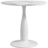 HOMCOM Round Dining Table, Modern Dining Room Table with Steel Base, Non-slip Foot Pad, Space Saving Small Dining Table