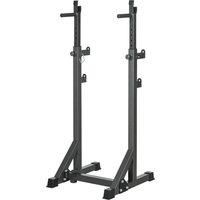 SPORTNOW Heavy Duty Barbell Squat Rack with Dip Station, Adjustable and Multifunctional Weight Power Stand for Home Gym