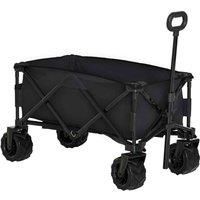 Outsunny Outdoor Pull Along Garden Trolley Black, black