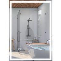 HOMCOM 70 x 50cm LED Bathroom Mirror with Lights, Dimmable Makeup Mirror, Vanity Mirror with 3 Colour, Smart Touch, Anti-Fog
