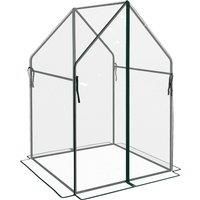 Portable Mini Greenhouse with 2 Zipped Doors, Tomato Growhouse, 90 x 90 x 145cm