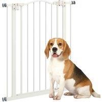 PawHut Pressure Fit Dog Stair Gate No Drilling Safety Gate Auto Close for Doorways, Hallways, 74-80cm Adjustable, 94cm Tall, White