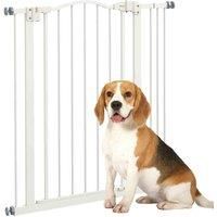 PawHut 74-87cm Adjustable Metal Pet Gate w/ Auto-Close White