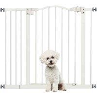 Pet Gate White Metal Plastic 100L x 3.5 W x 78Hcm Adjustable Safety Barrier