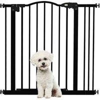 PawHut 74-87cm Adjustable Metal Pet Gate Safety Barrier w/ Auto-Close Black