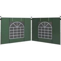 Outsunny Gazebo Side Panels, 2 Pack Sides Replacement, for 3x3(m) or 3x6m Pop Up Gazebo, with Windows and Doors, Green