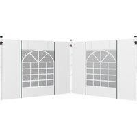 Outsunny Gazebo Side Panels, 2 Pack Sides Replacement, for 3x3(m) or 3x6m Pop Up Gazebo, with Windows and Doors, White