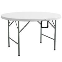 Outsunny £122 Folding Garden Table, HDPE Round Picnic Table for 6, White