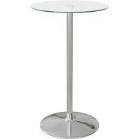 Homcom Round Bar Table For 2 People High Pub Table With Tempered Glass Top