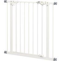 PawHut Metal 74-80cm Wide Adjustable Dog Gate White
