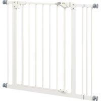 PawHut Metal 74-87cm Wide Adjustable Dog Gate White