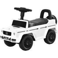 HOMCOM Aosom Compatible Baby Push Handle Sliding Car Mercedes-Benz G350 Licensed Foot to Floor Slider Stroller w/ Horn Under Seat Storage White