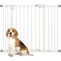 PawHut Adjustable Safety Gate w/ 2 Extensions and Four Adjustable Screws, White