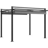 Outsunny 3x3m Retractable Aluminium Pergola Canopy - Grey