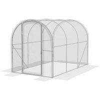 Outsunny Polytunnel Greenhouse Walk-in Grow House with PE Cover, Door and Galvanised Steel Frame, 3 x 2 x 2m, Clear