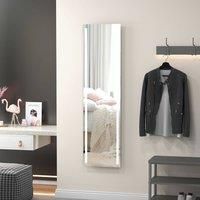 HOMCOM Full Length Mirror with LED Lights, 150x40cm Floor Mirror, Free Standing, Wall Mounted or Leaning, Full Size Body Mirror with Dimmable and 3 Colour Lighting for Bedroom, 23W, White