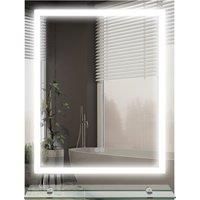 kleankin LED Bathroom Mirror with Lights and Shelf, Illuminated Makeup Mirror, Vanity Mirror with 3 Colour, Smart Touch, Anti-Fog