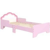 ZONEKIZ Toddler Bed Frame, Kids Bedroom Furniture, Cloud-Design Princess Bed, 143 x 74 x 55cm - Pink