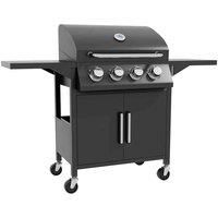 Outsunny 4 Burner Gas Grill Portable BBQ Trolley