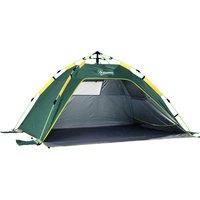 Outsunny 2 Man Pop-up Tent Beach Tent Sun Shelter w/Windows Doors Hook Sandbags UV Protection Waterproof Outdoor Adventure Garden, Green
