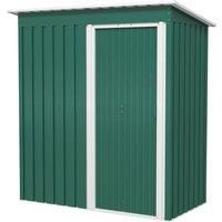 Outsunny 5 x 3ft Garden Storage Shed with Sliding Door and Sloped Roof Outdoor Equipment Tool Garden, Green