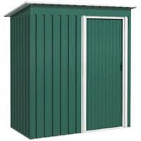 Outsunny 5 x 3ft Garden Storage Shed Sliding Door Sloped Roof Tool Green