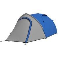Outsunny Dome Tent for 2 Person Camping Tent with Large Windows, Waterproof Blue and Grey