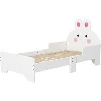 ZONEKIZ Toddler Bed Frame Rabbit Design, White