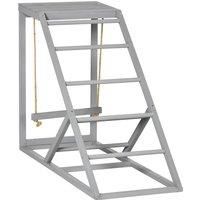 PawHut Wooden Chicken Coop Toy with Swing, Ladder, Platform, Grey