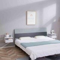 HOMCOM Floating Nightstand Set of 2, Wall Mounted Bedside Cabinet with Drawer, White