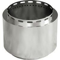 Outsunny Smokeless Fire Pit, 48.5cm Portable Wood Burning Firepit with Poker for Garden Camping Bonfire Party, Stainless Steel, Silver