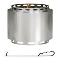 Outsunny 48.5cm Smokeless Wood Burning Firepit Stainless Steel Fire Pit, Silver